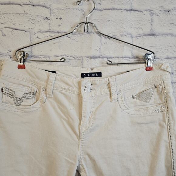 Vigoss The Chelsea Capri Jeans Size 15/16 Inseam 21" Stretch White - Picture 2 of 8